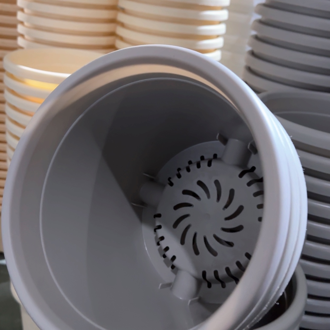 树脂四季盆3#无拖灰白微瑕10