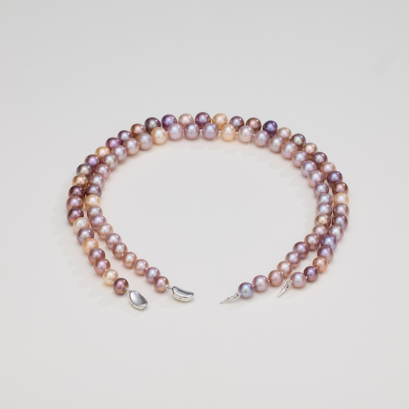 A21爱迪生淡水珍珠925银镶项链 9-11mm（多样性发其一）