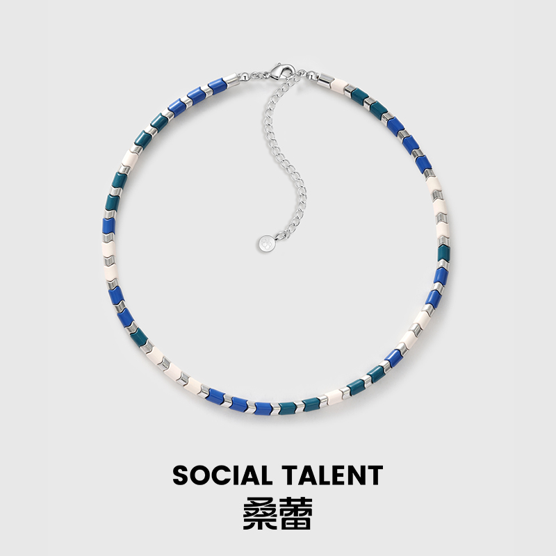 合金珐琅项链 【雪原蓝姬涟漪珠】桑蕾SocicalTalent刘孜联名款项链