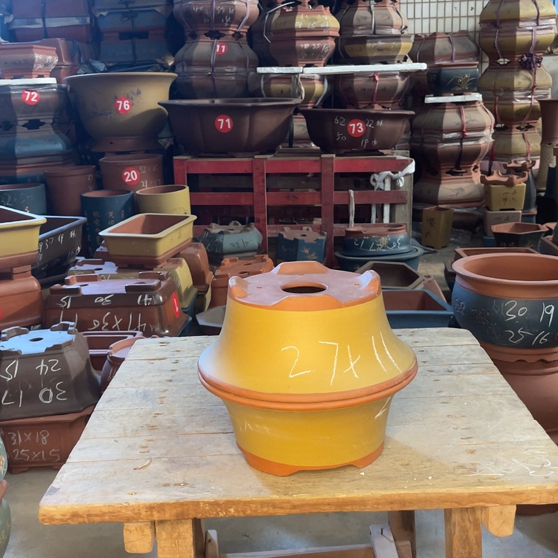 紫砂花盆碗盆两个