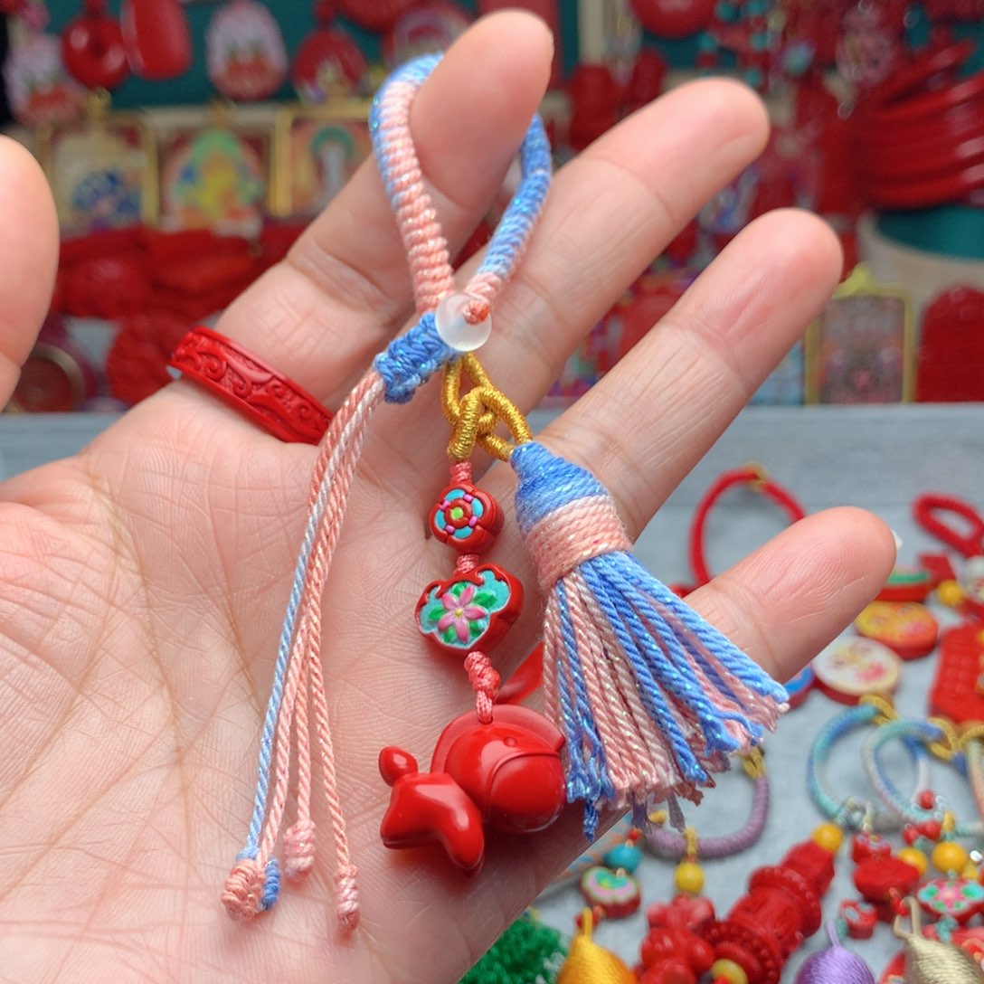 天然辰砂工艺品朱砂手机坠