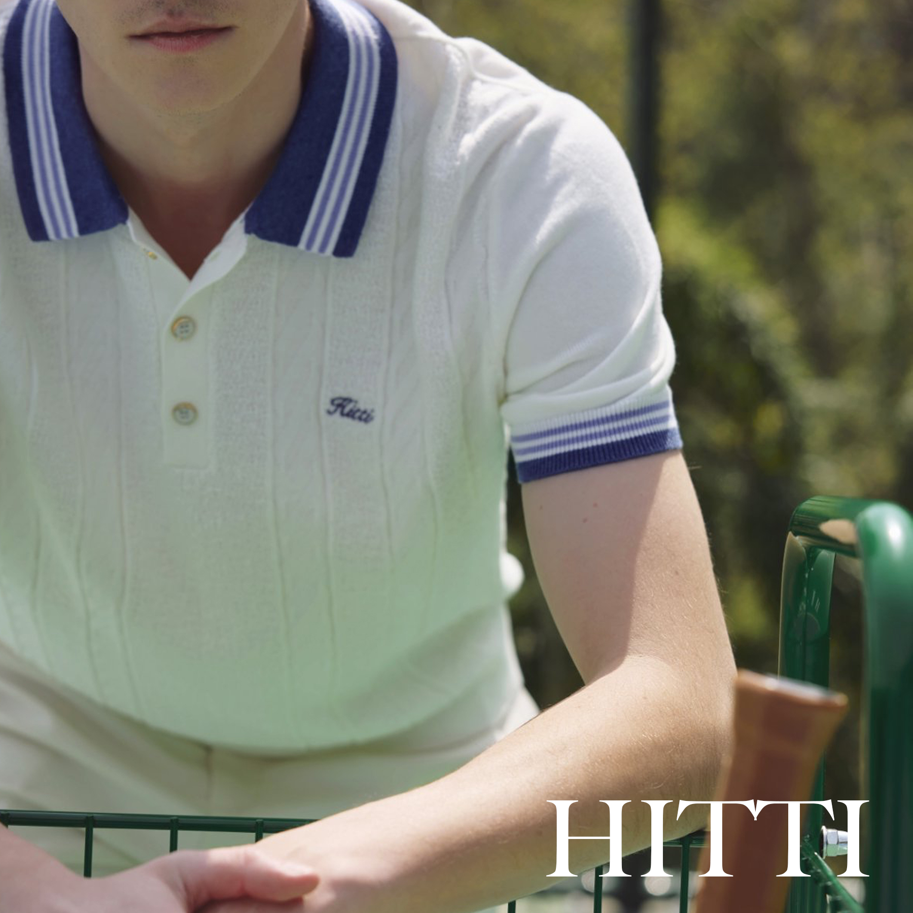 Hitti2025春夏男士新款针织polo衫短袖网球高尔夫运动针织透气衫