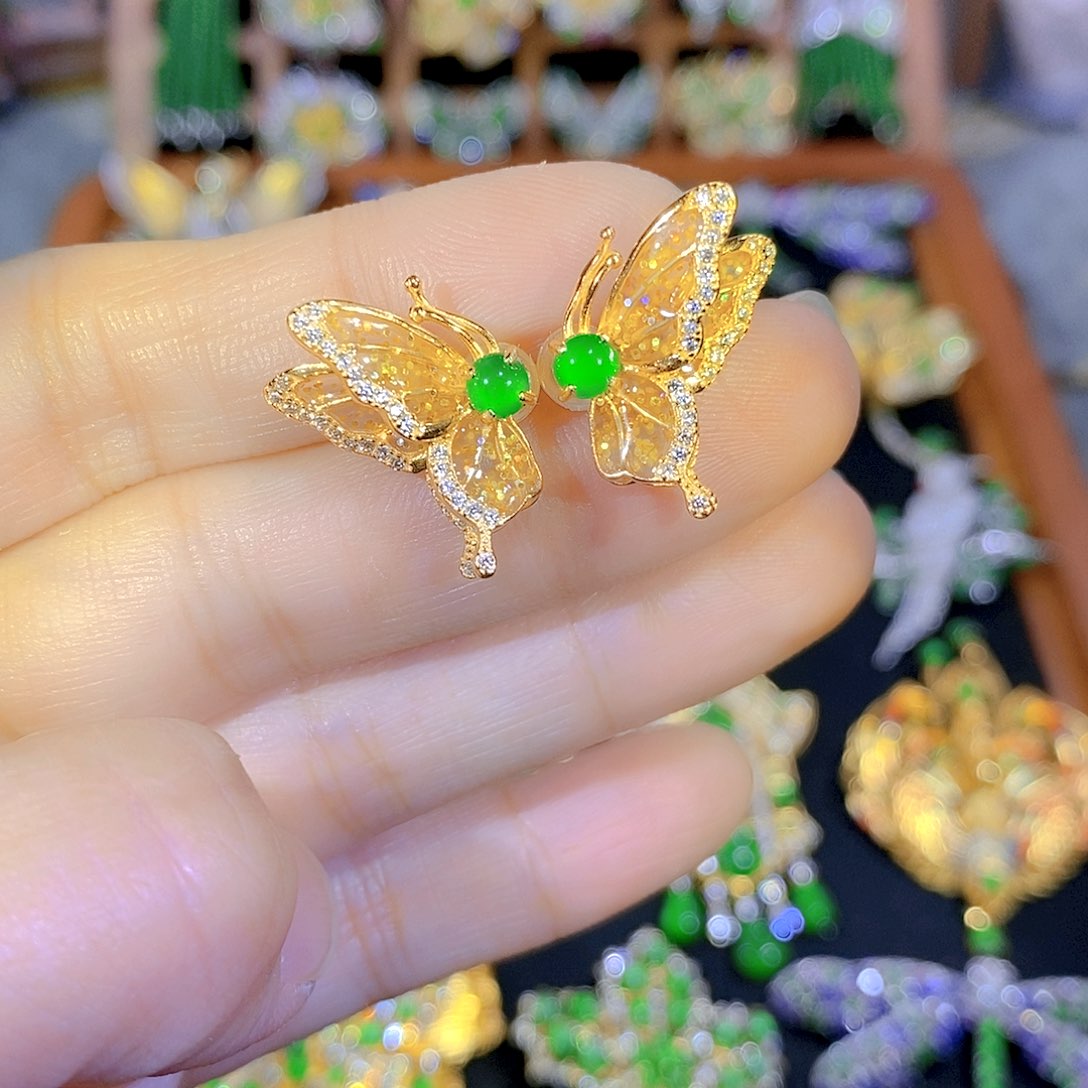 吊坠(不含链)银S925镶嵌翡翠