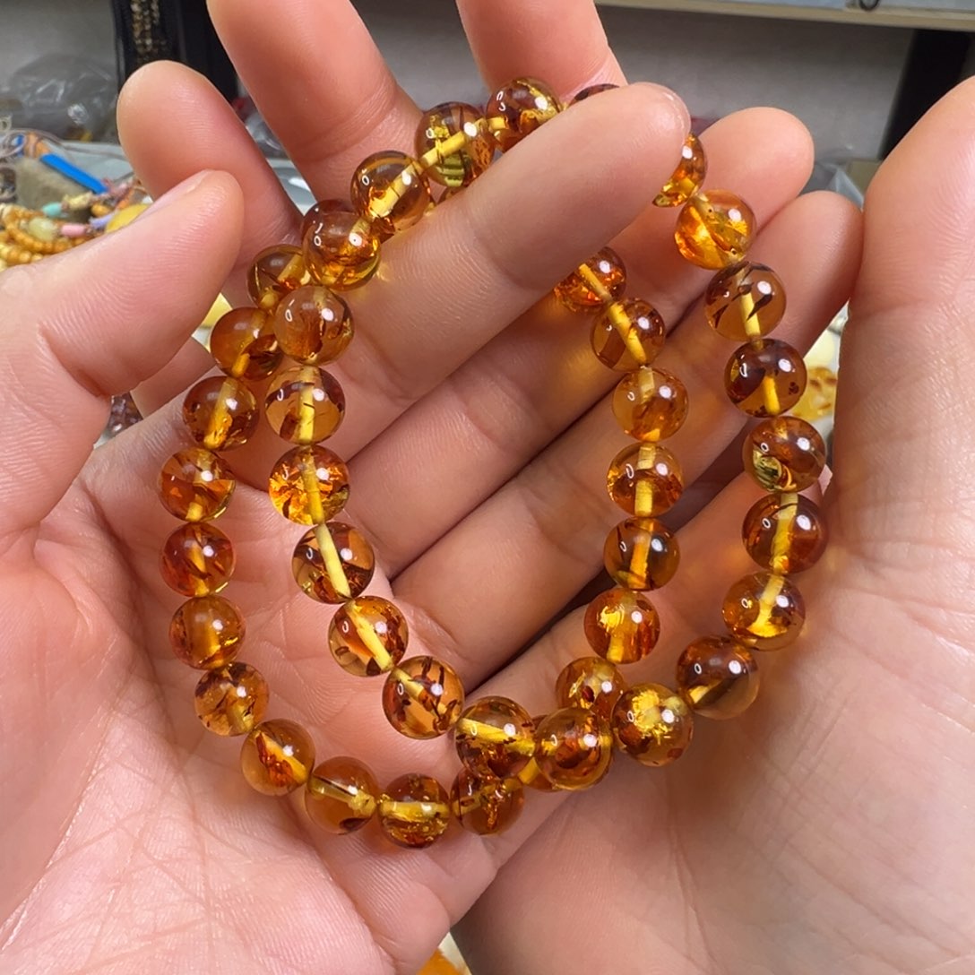 琥珀裸石未镶嵌多样性发一条