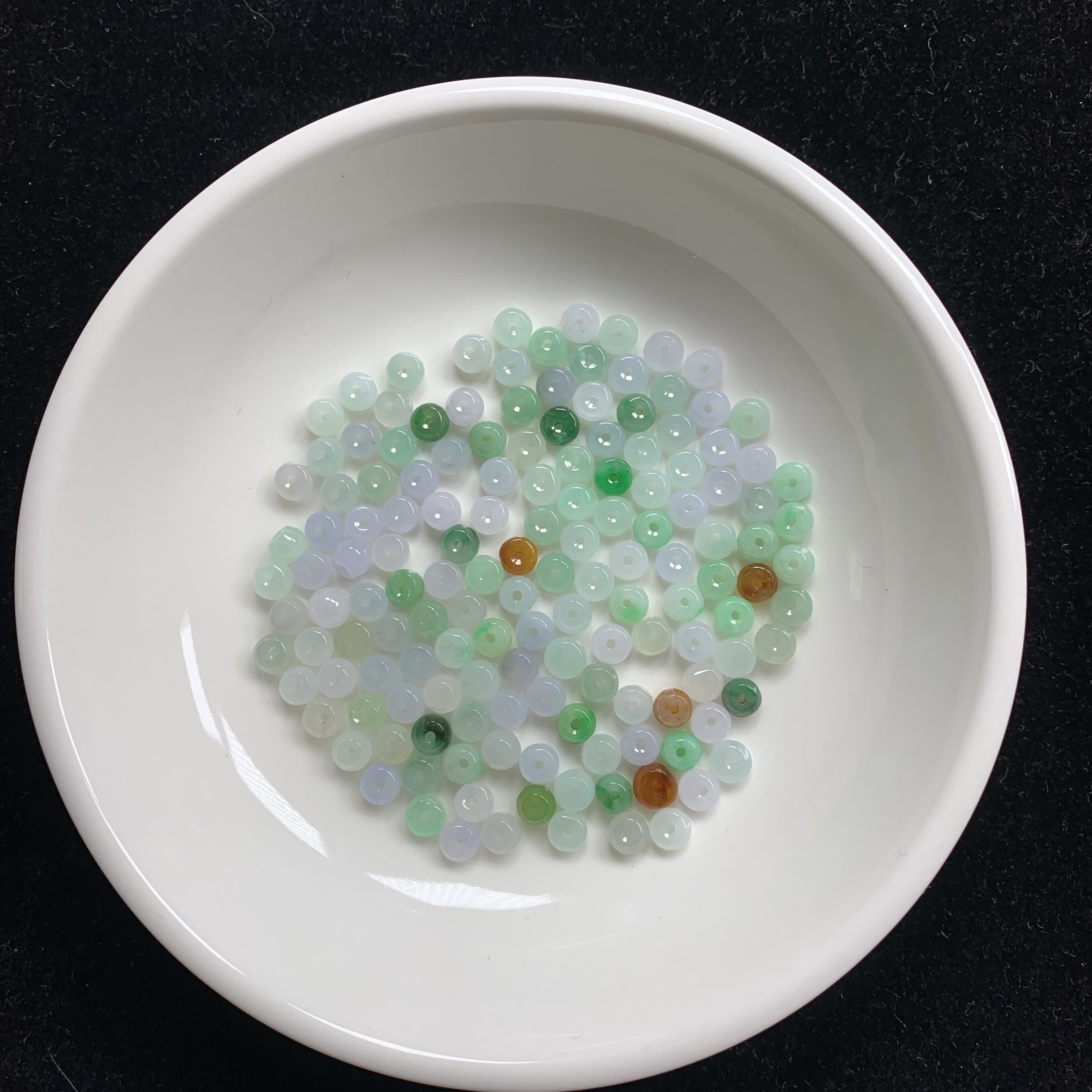 【倾凡珠宝】天然A货翡翠多宝算盘珠卡4.5mm± 官方认证多样性发其一