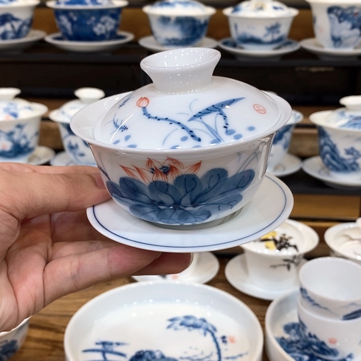 杯荷塘游鱼吴氏品雅