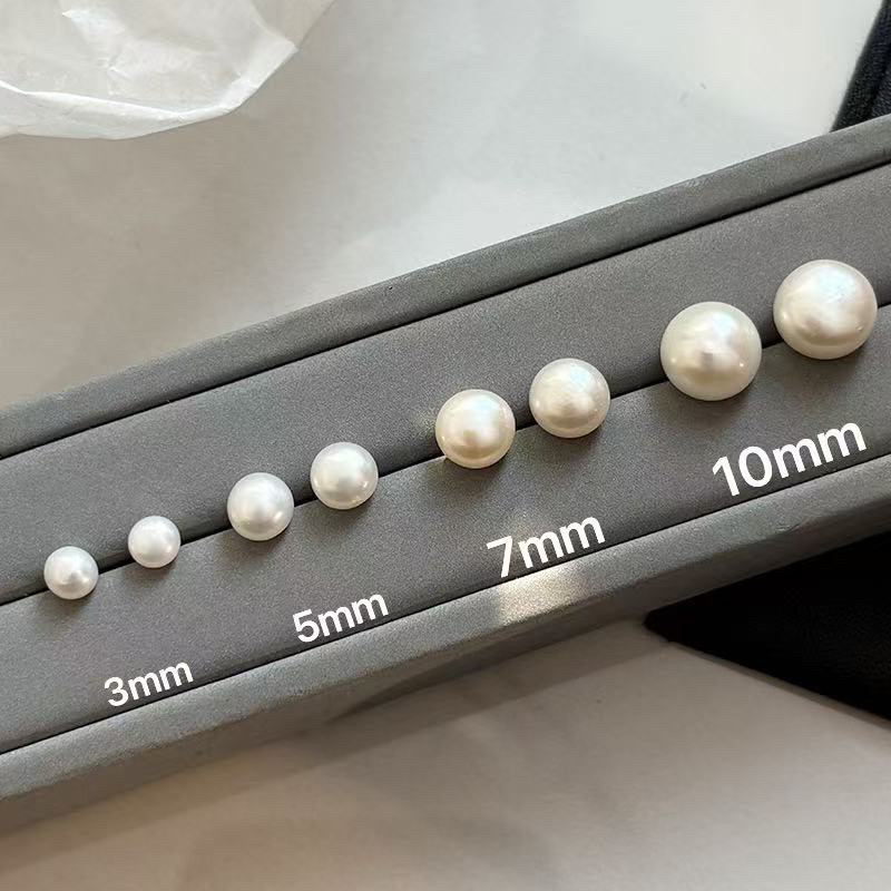 铜合金仿珍珠耳饰 鼎溢小米珠迷你亮白精致馒头珠耳钉2025新款rf