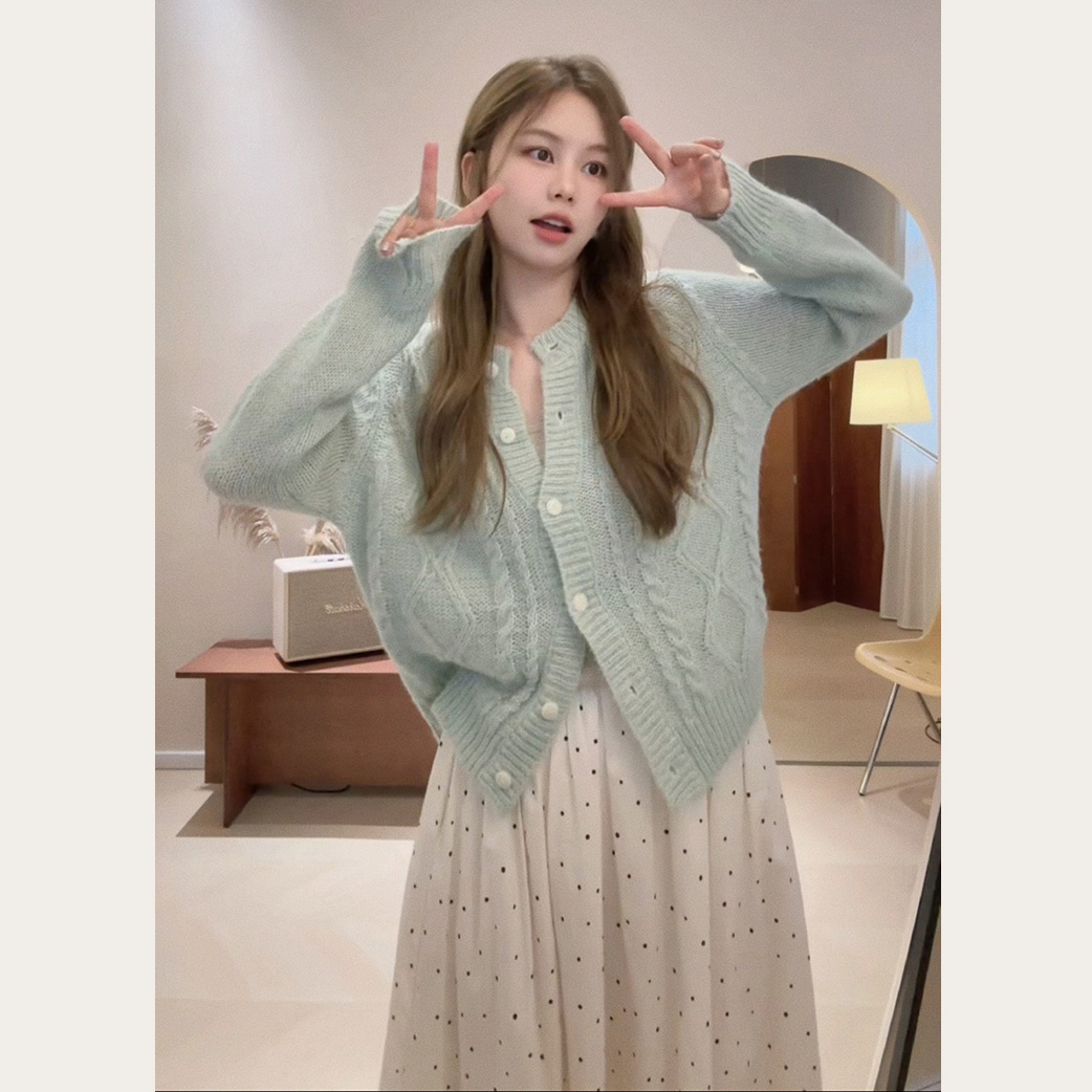【约会日记】清新麻花针织小开衫JB19
