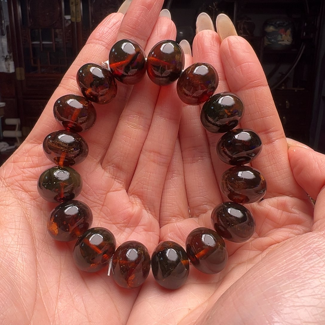 琥珀裸石未镶嵌抚顺琥珀10214。17mm