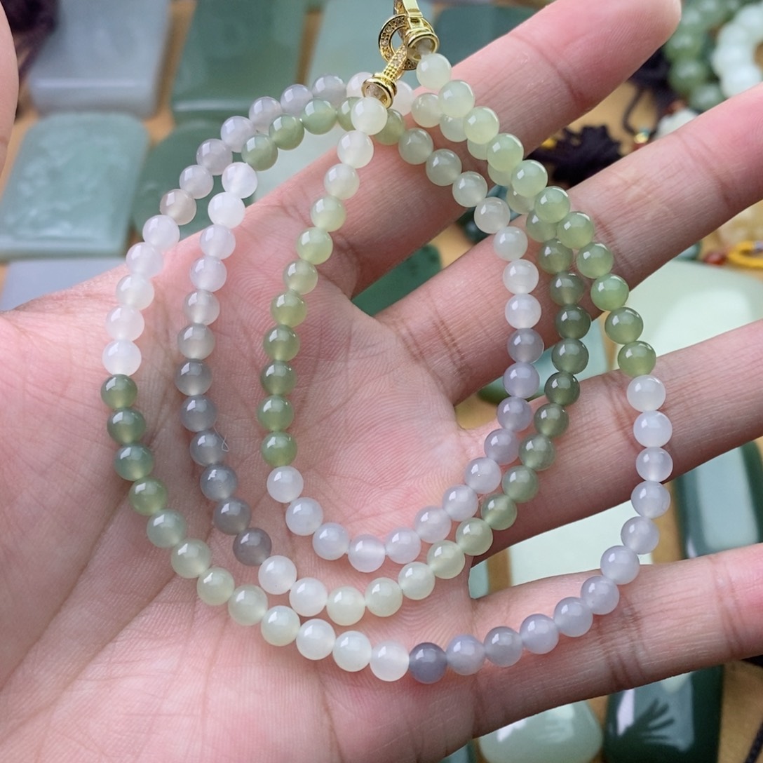 和田玉颈饰未镶嵌卡5珠链