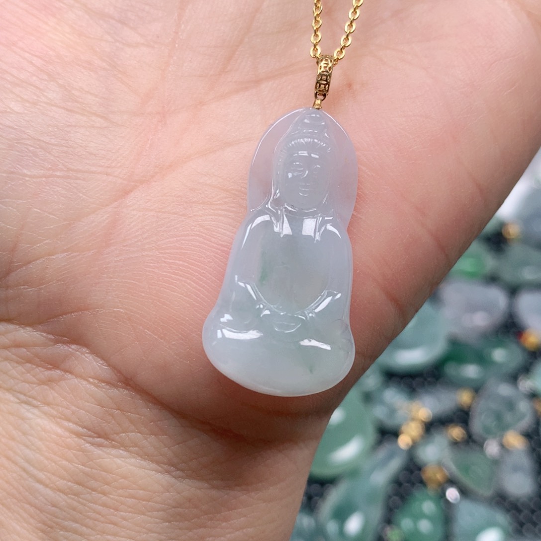 【闪购商品】翡翠吊坠(不含链)18K金镶嵌