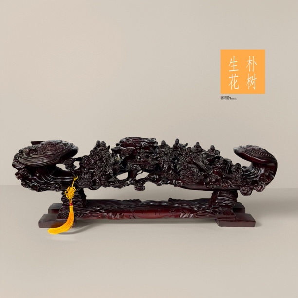 大号【吉祥如意】中式十八罗汉玄关雕刻手工家居饰品