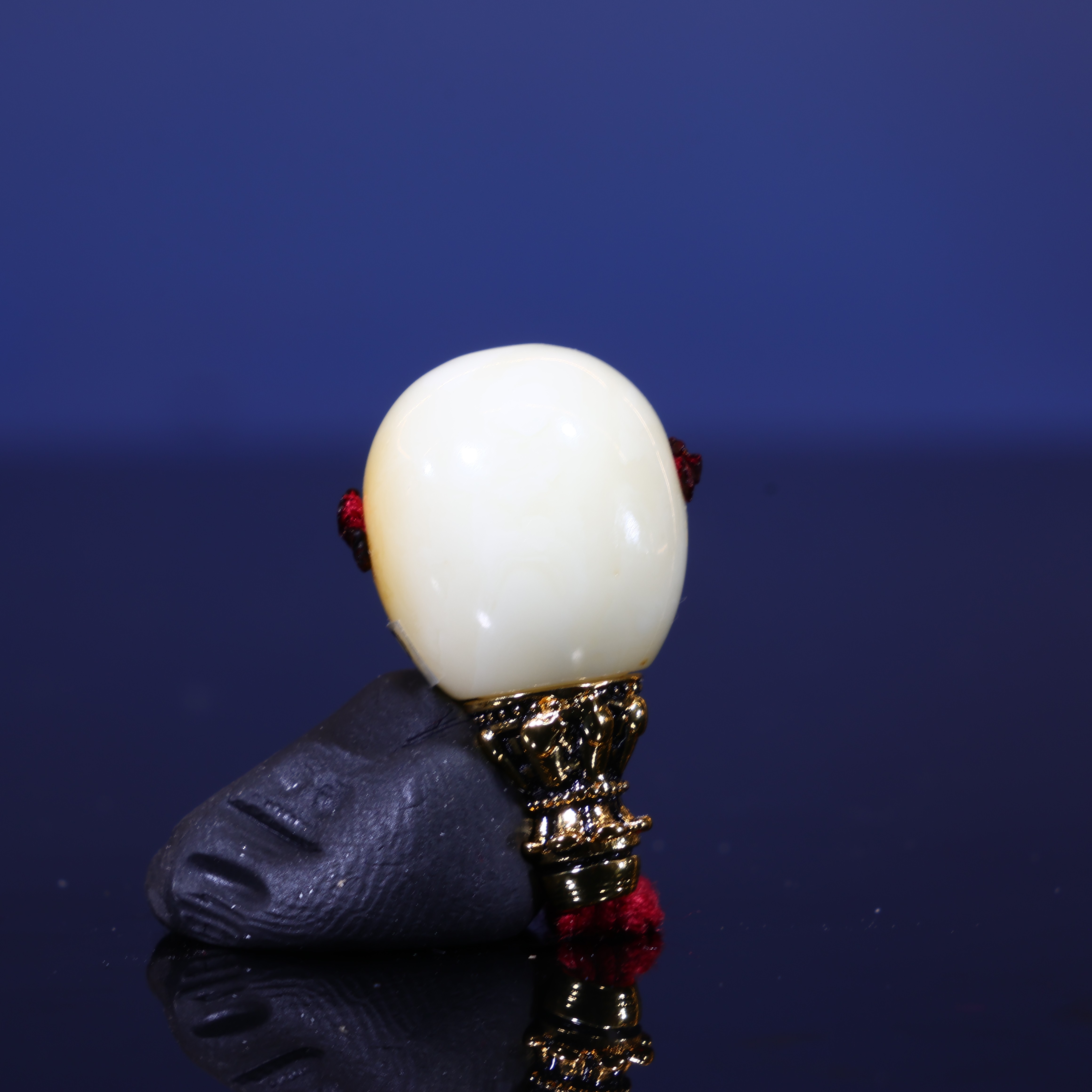 12m蜜蜡三通佛头天然原矿白蜡浓蜡满蜡纯色精工三通蜜蜡配饰C998