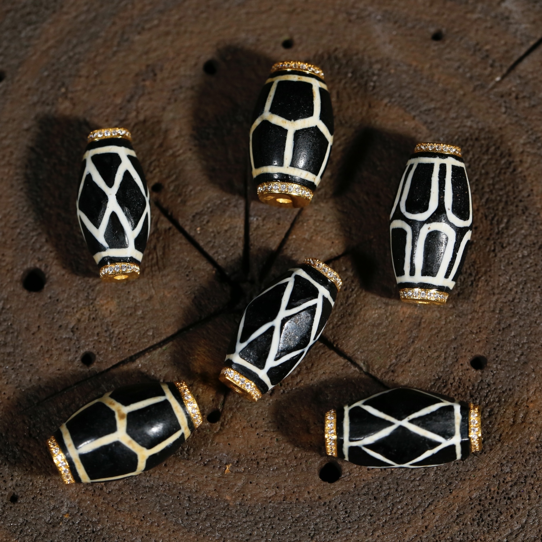 18K金镶嵌寿珠天珠配饰锁骨路路通男女可佩戴民族风百搭轻奢时尚