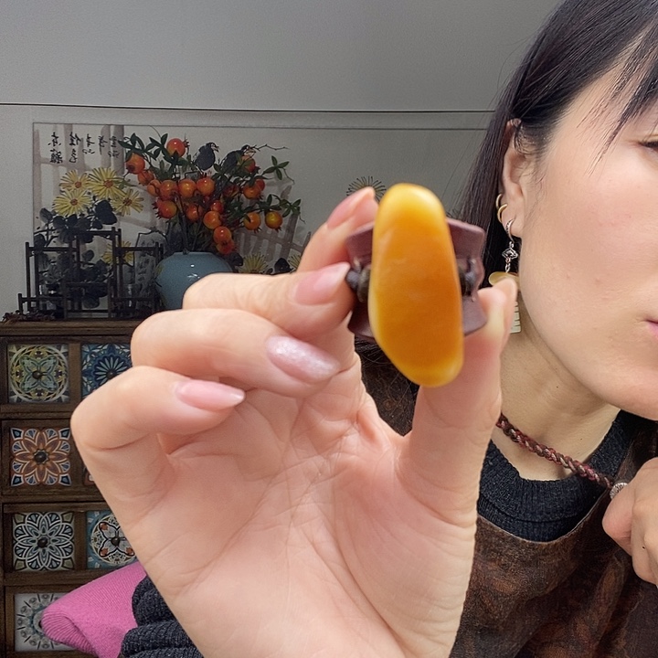 蜜蜡戒指未镶嵌戒指