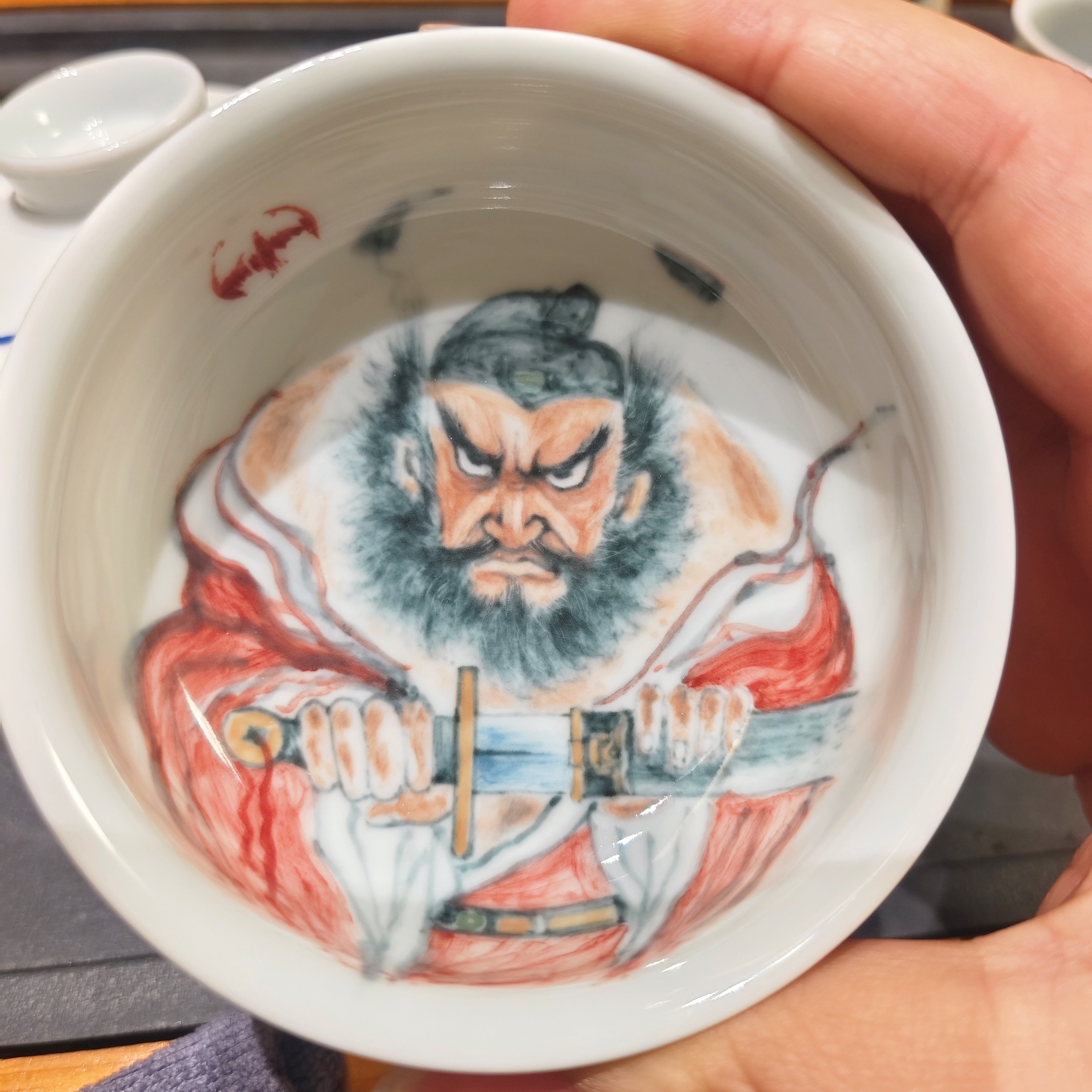 景德镇釉下彩高温手工手绘钟馗主人杯炉式