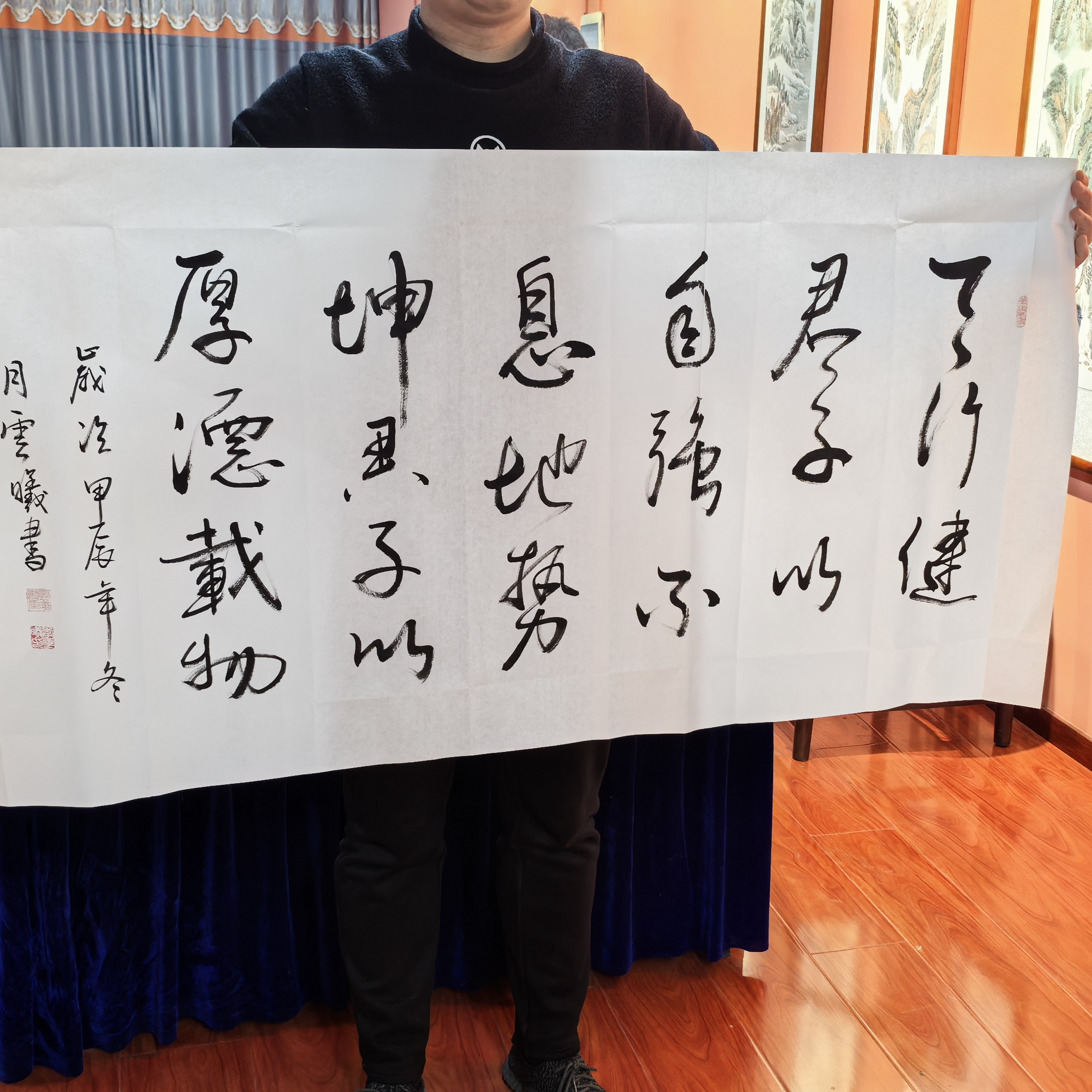 李云曦老师天行健书法作品真人手绘