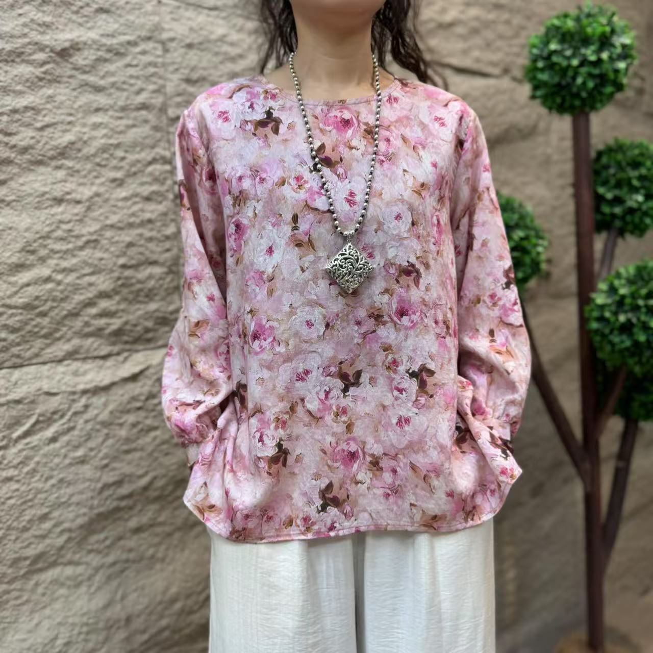 7437新款春季洋气减龄优雅大方T恤小衫QZ