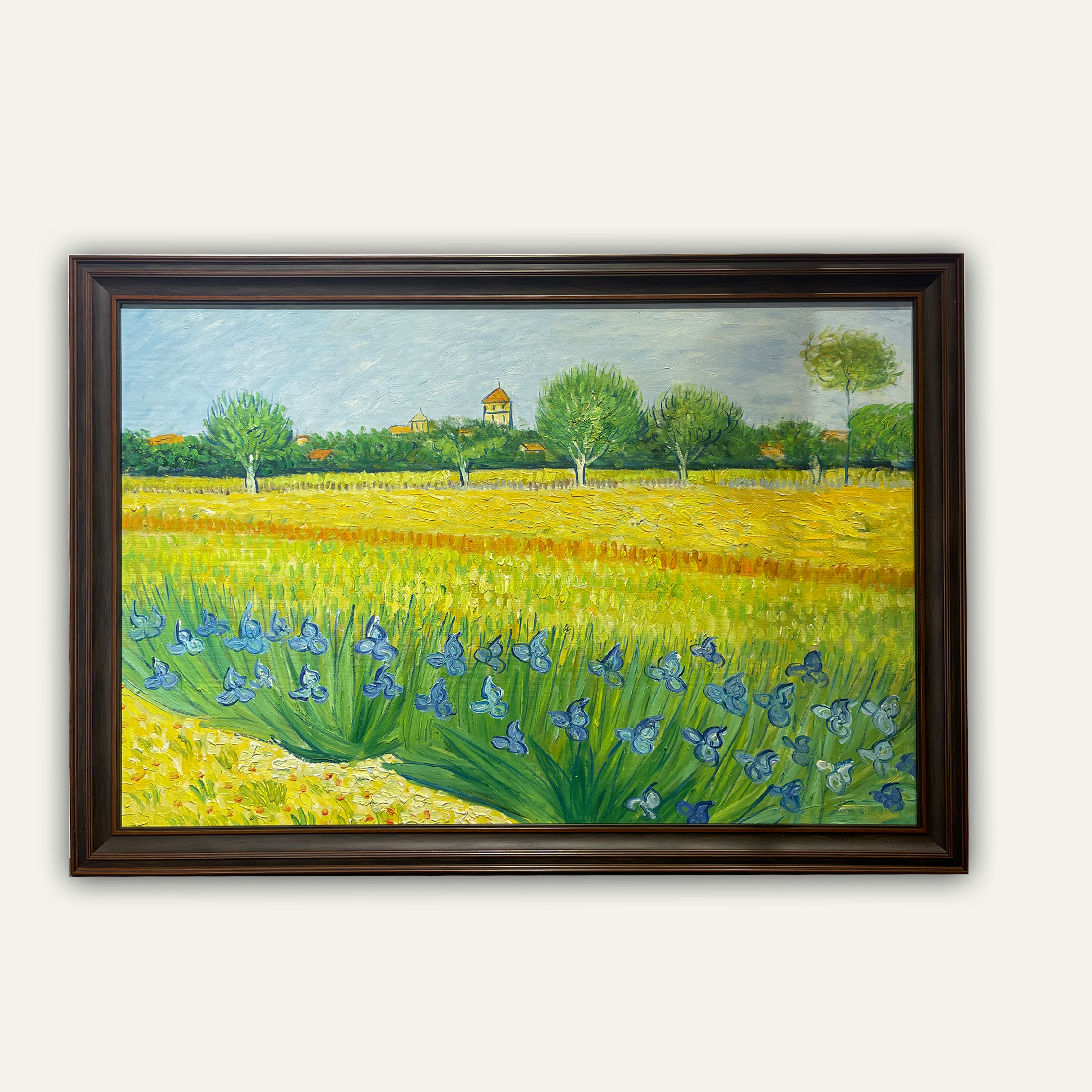 【梵高鸢尾花田】70*100风景装饰画用于客厅餐厅沙发背景墙