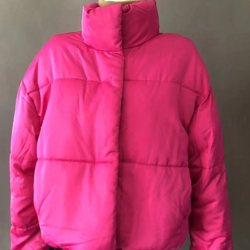 捡漏外单女式短款加厚面包棉服冬季时尚保暖