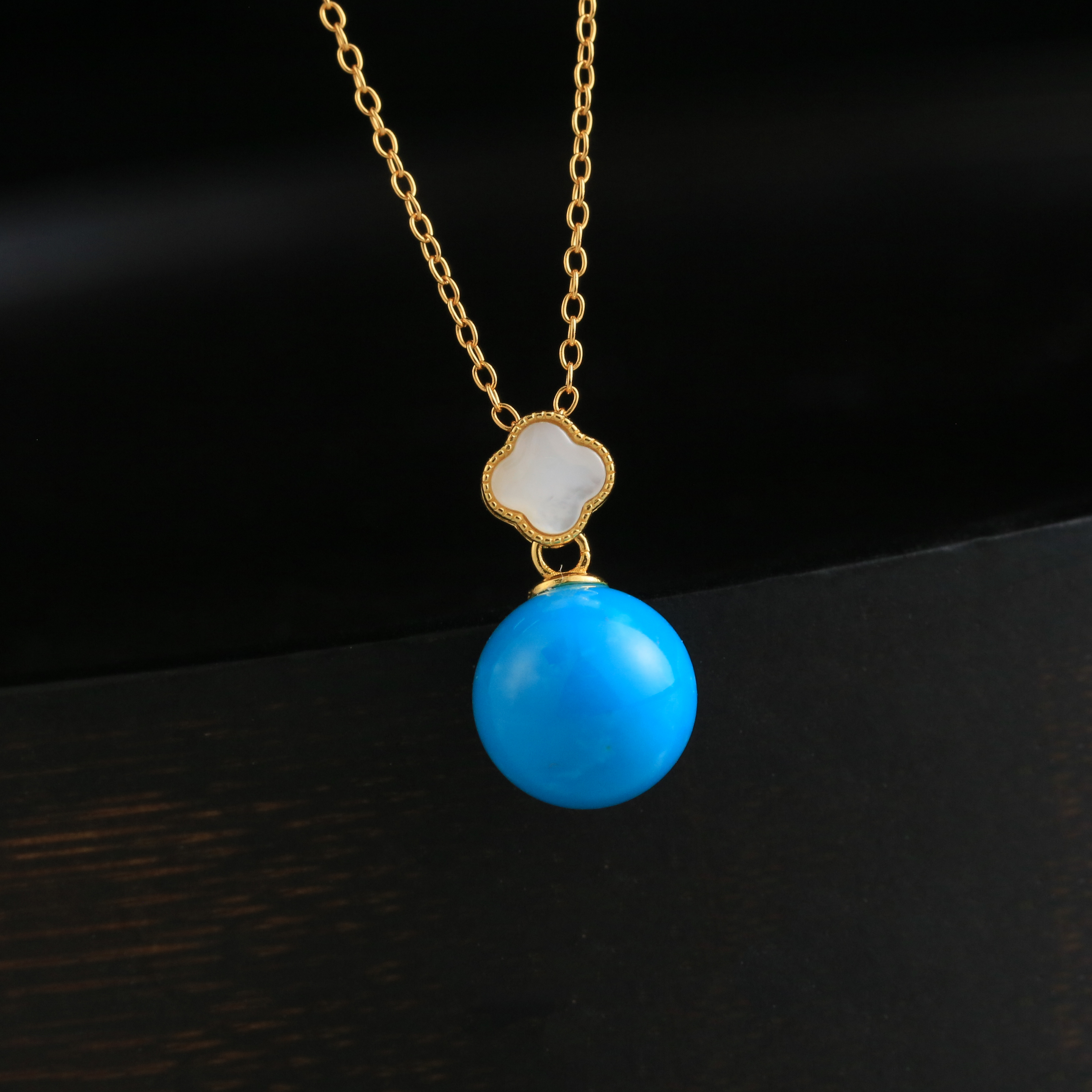 【闫闫专属】安曼博S925睡美人金色四叶草吊坠 约10mm XZ0524BZ