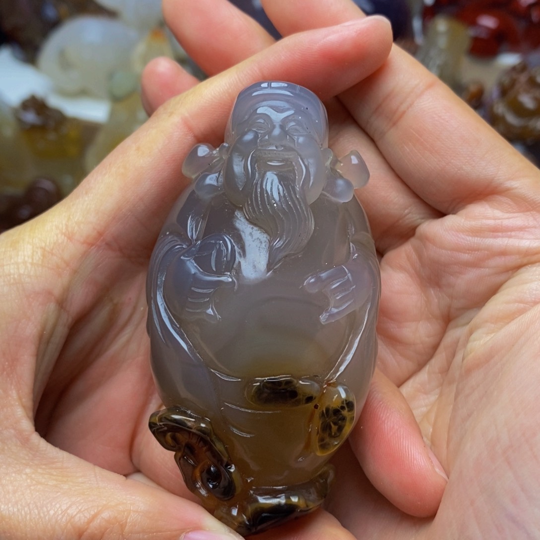 玛瑙/玉髓手把件未镶嵌