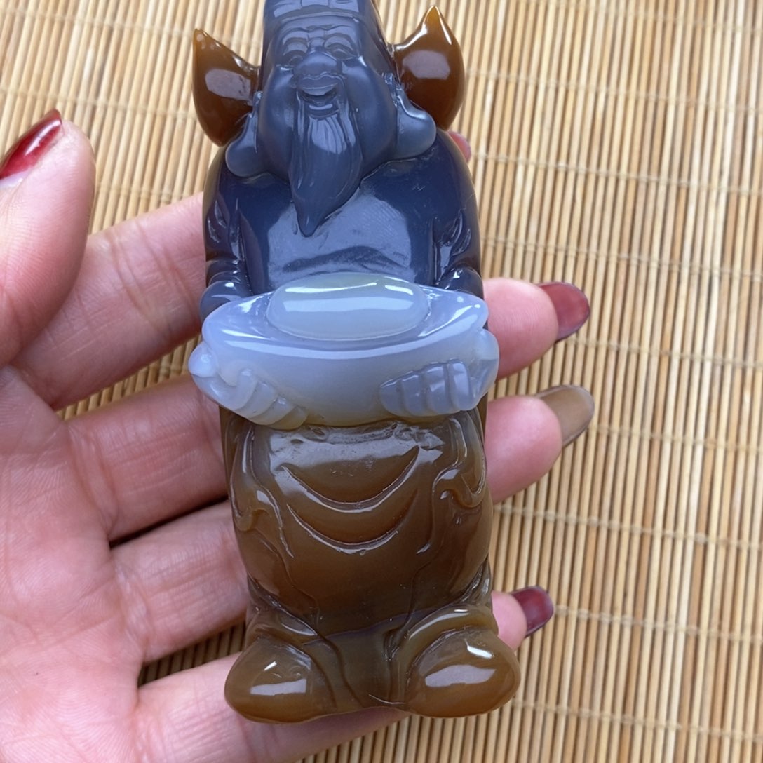 玛瑙/玉髓把件未镶嵌自*