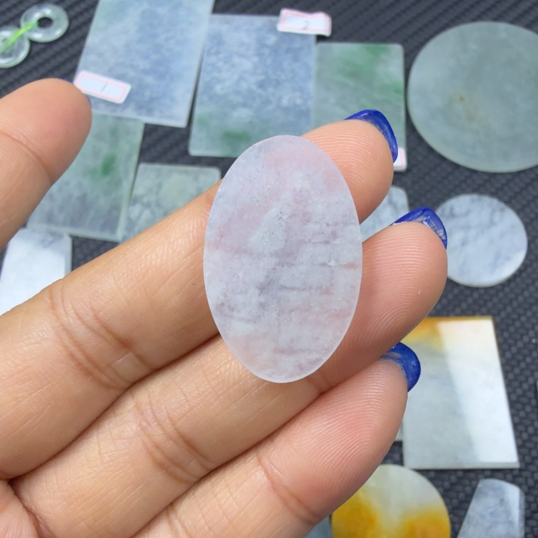 翡翠颈饰未镶嵌天然缅甸A货翡翠