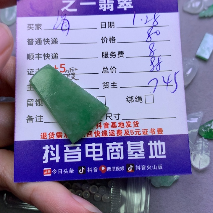 翡翠颈饰未镶嵌海**生