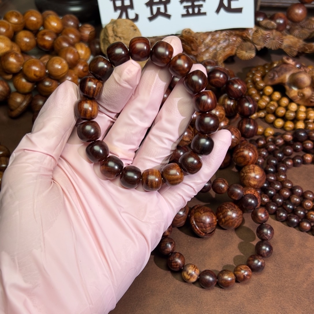 ****烂黄花梨/降香黄檀手串/手链海南黄花梨紫油梨老料1213
