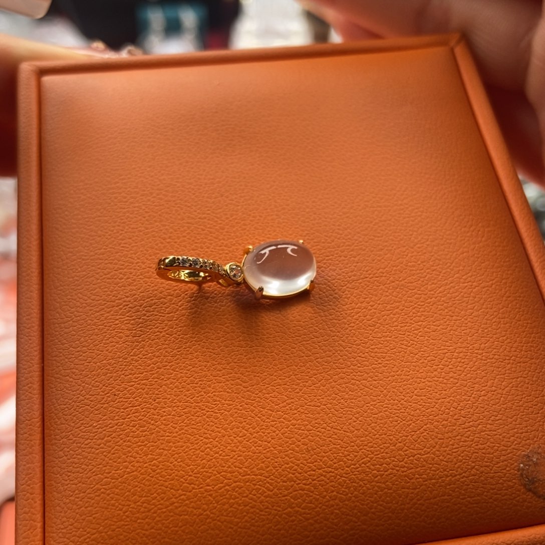 石英质玉颈饰银S925镶嵌潘***猫