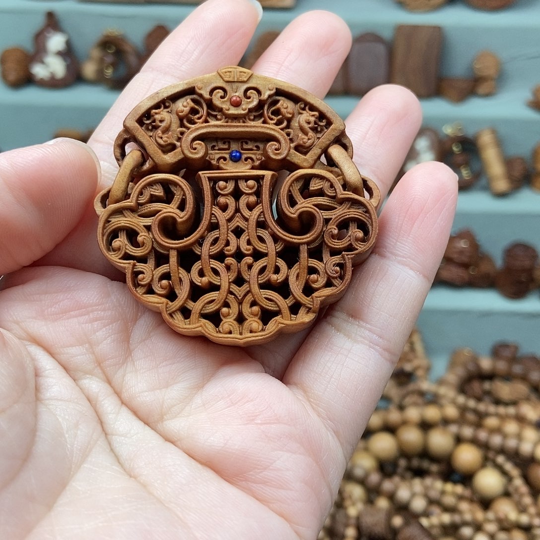 檀香木无事牌露****笑默认微瑕