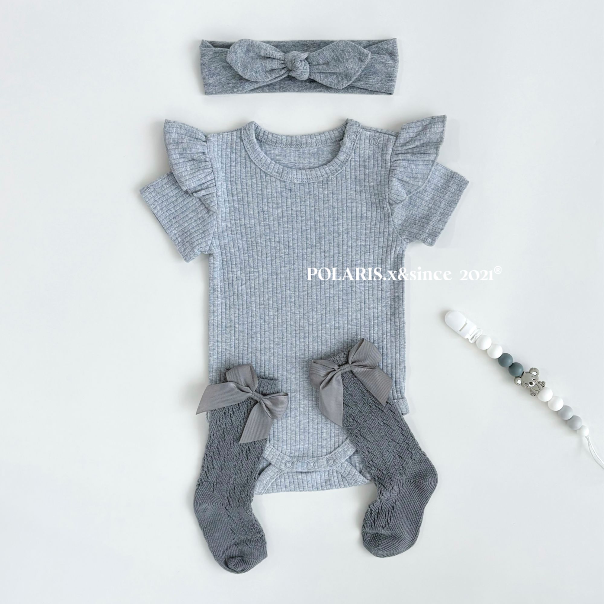 智系少女 | miu系穿搭夏季无袖上衣宝宝婴儿琉璃灰新生儿包屁衣