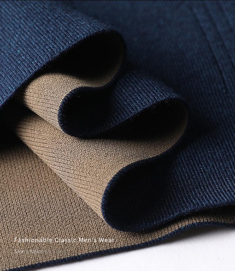 2025秋冬新款男士纯色圆领提花毛衣男休闲时尚简约针织衫打底上衣