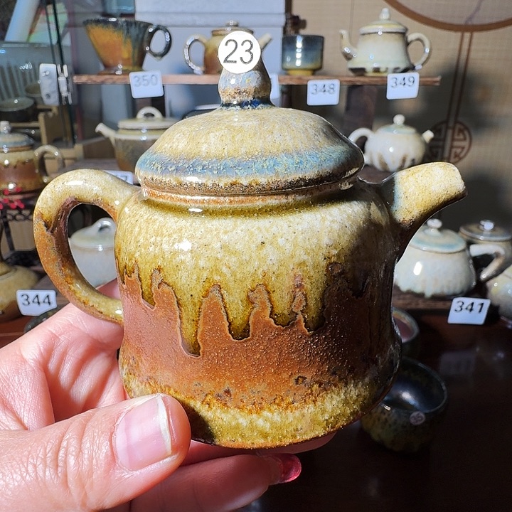 建水紫陶柴烧白泥柴烧壶微瑕