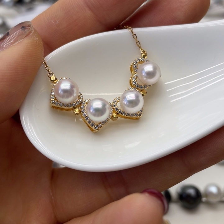 海水珍珠项链银S925镶嵌