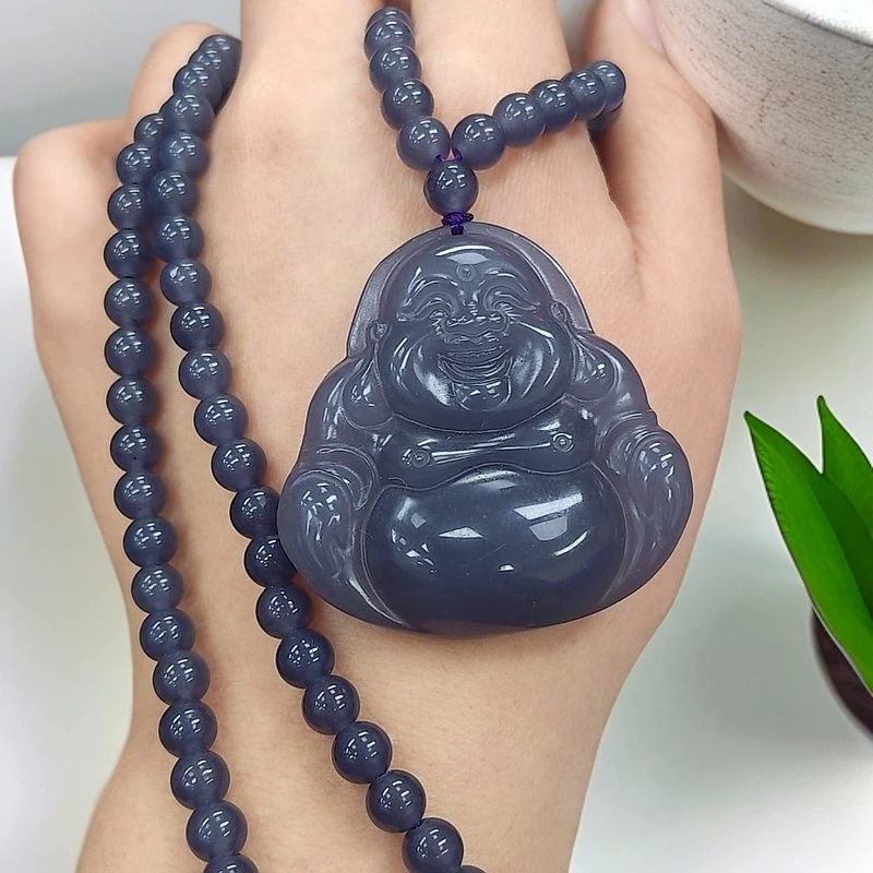 掌柜精选  高品质烟紫大佛毛衣链