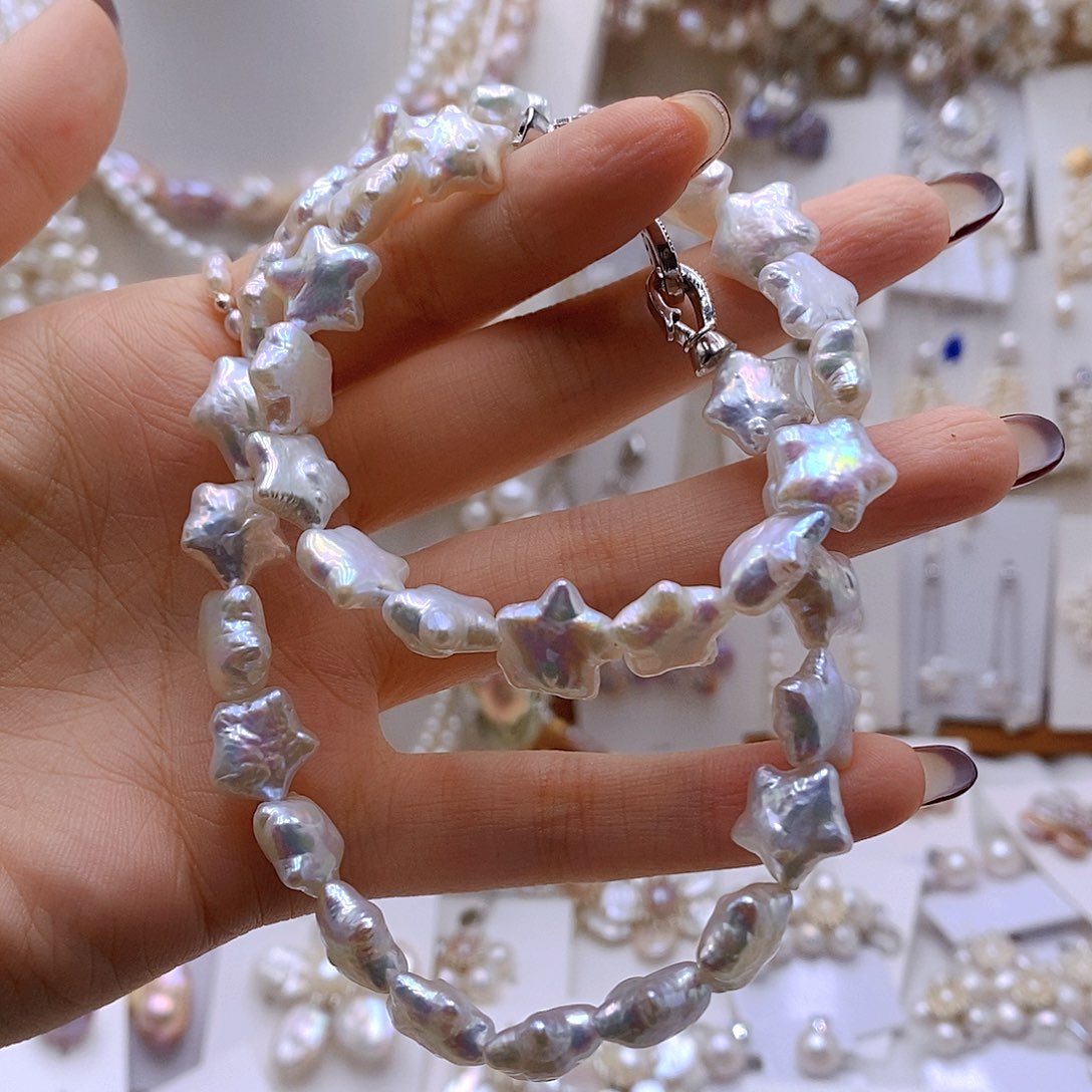 番***汤耳饰淡水珍珠银S925镶嵌