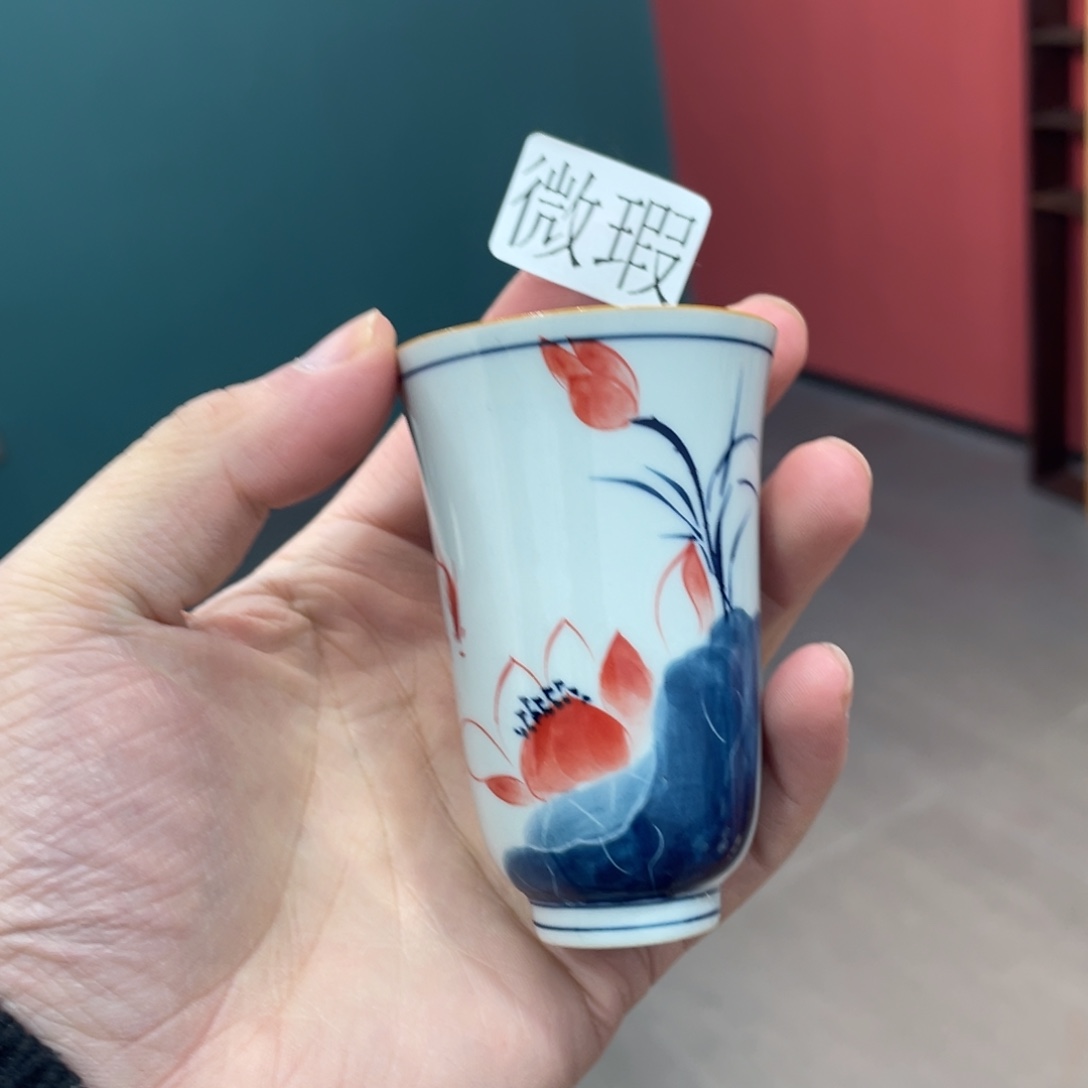 釉下手绘茶具微瑕