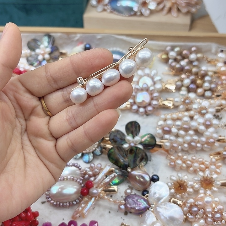 淡水珍珠发饰未镶嵌