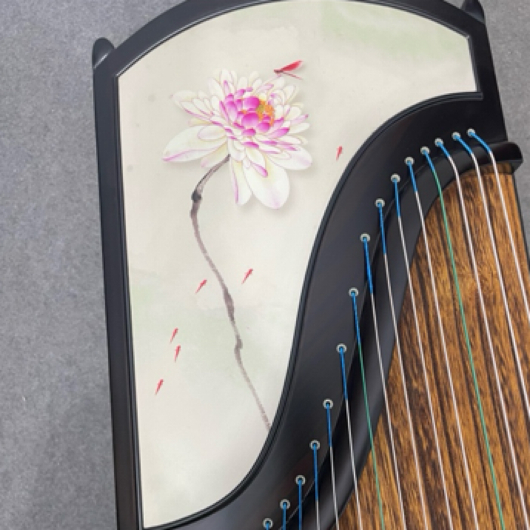 元凤古筝阔叶黄檀木贴皮材质入门演奏考级绢画工艺古筝