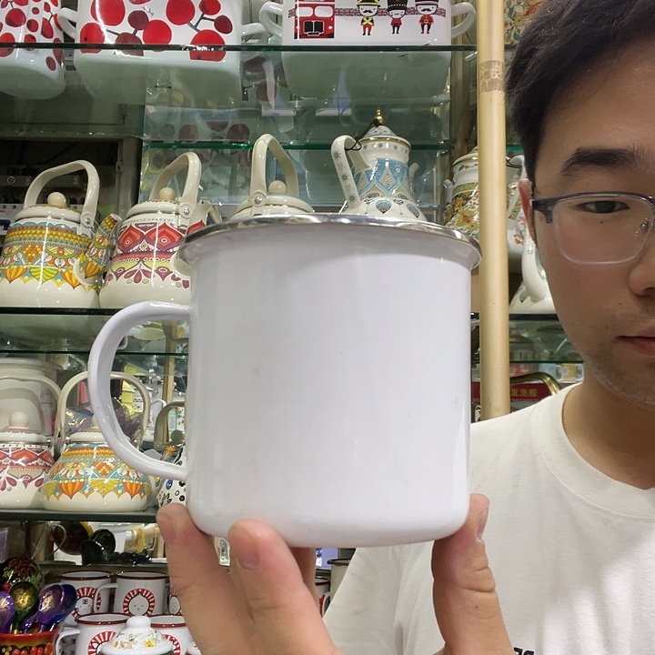 刷牙口杯包圈款9cm搪瓷杯