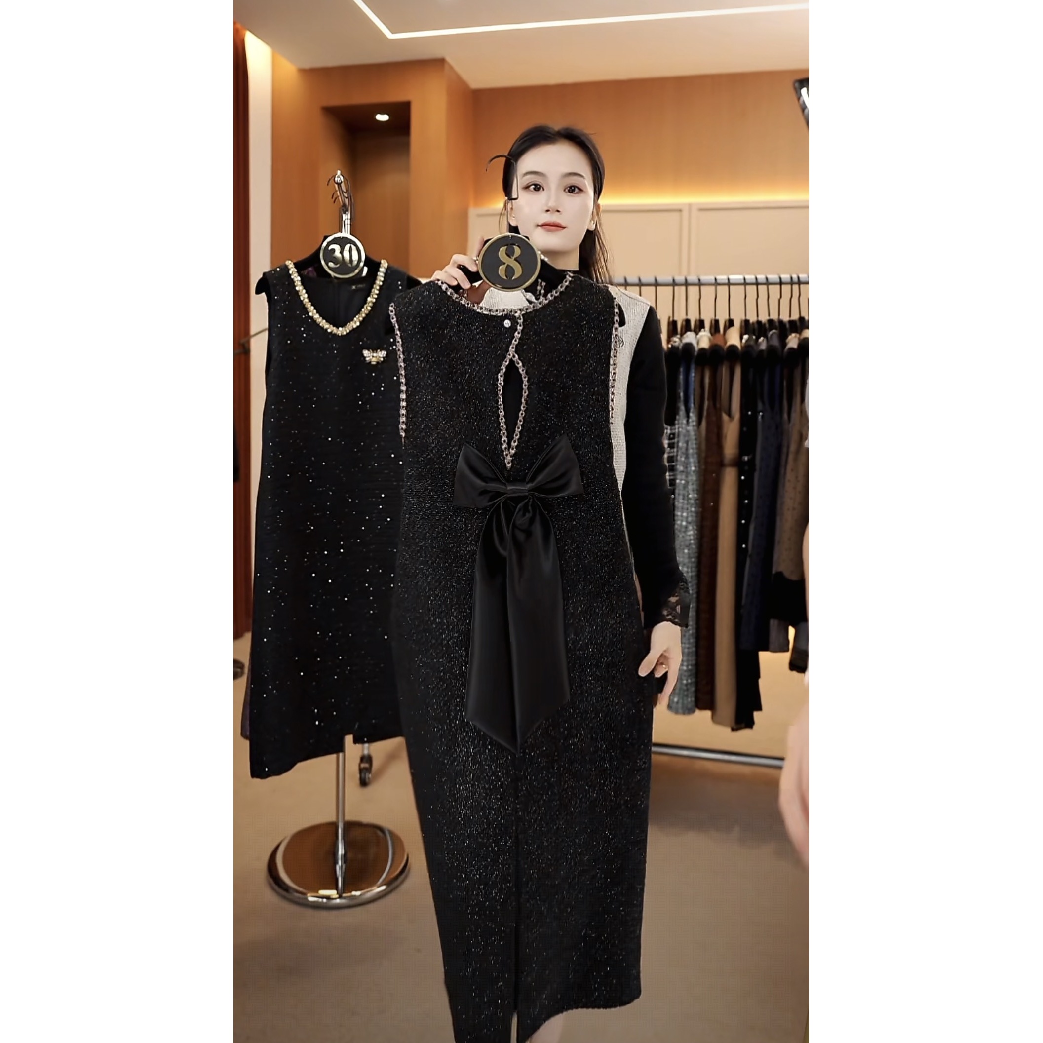 【宠粉价】法式赫本轻奢时尚气质无袖设计连衣裙NH-WX030