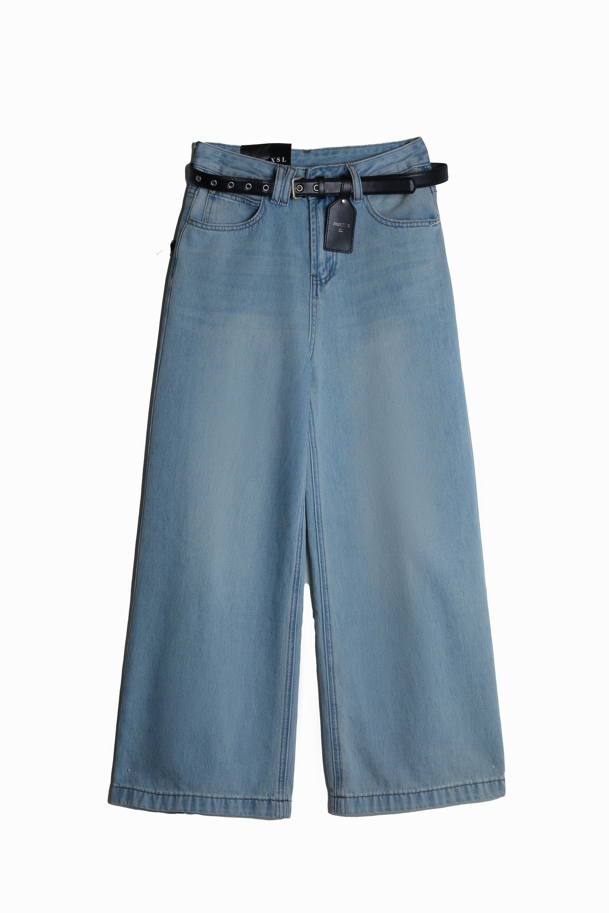 【十六专属】ALY66371 水洗休闲阔腿百搭夏季简约时尚牛仔裤