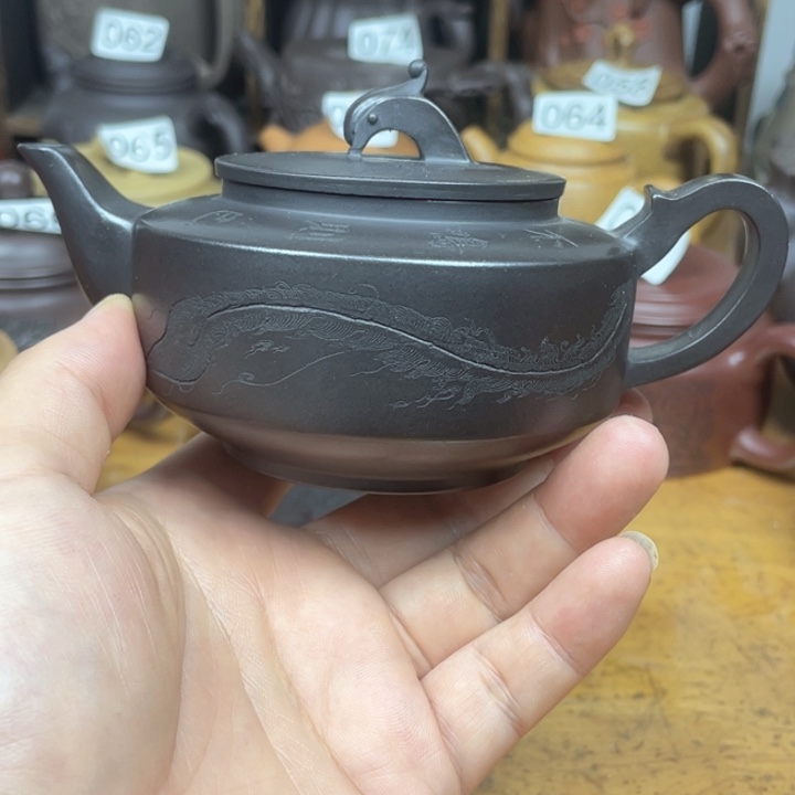 茶壶紫砂紫砂壶石黄周盘160cc微微瑕