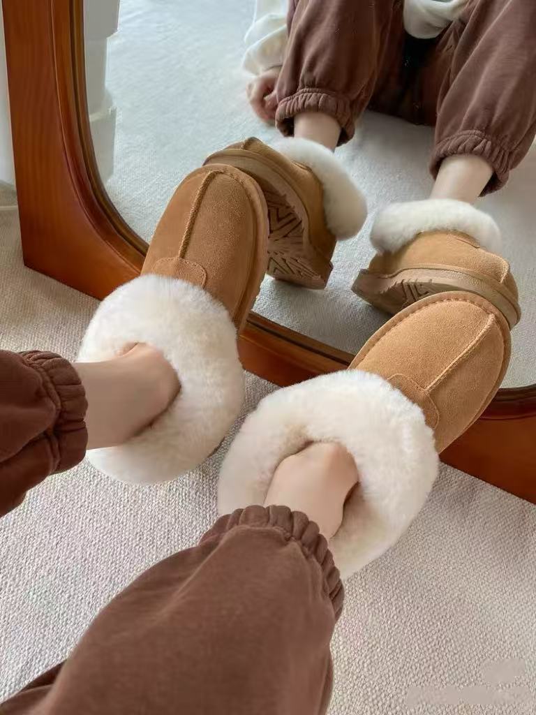 【塔茨特】桑坡皮毛一体雪地靴时尚百搭平底/3cm