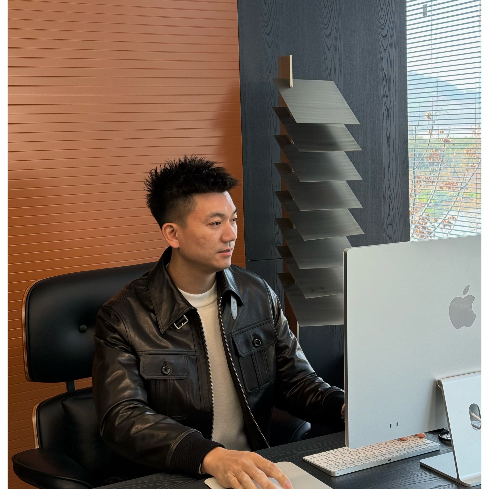 Dorc【陆老板男装】双袋翻领男士鹅绒皮衣-D8039