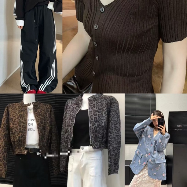 防脏水洗女印花秋季短外套开衫休闲ins针织短款