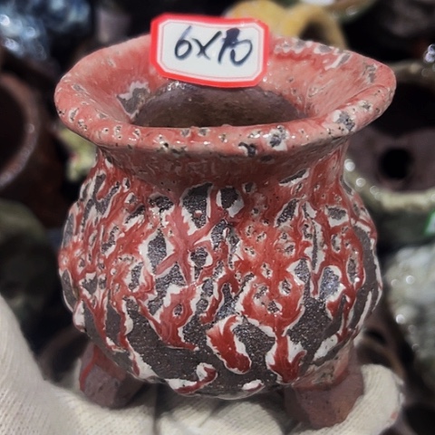 红陶粗陶花盆手工