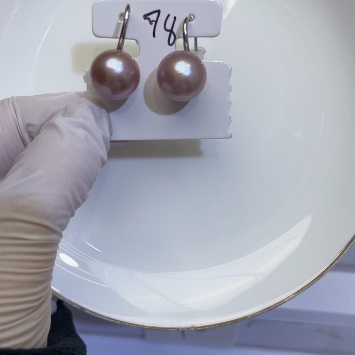 淡水珍珠耳饰银S925镶嵌
